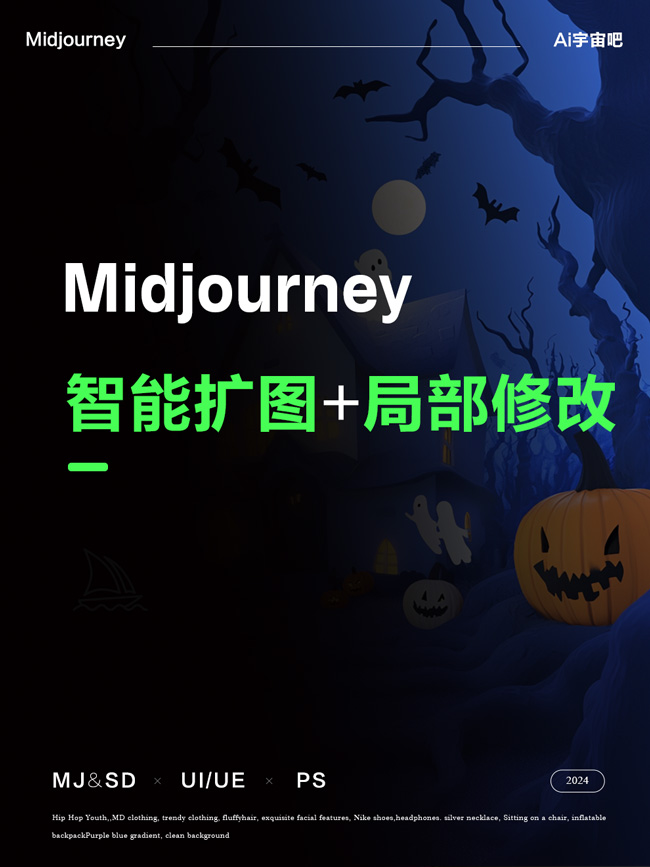 Midjourney - MJ重大更新，智能扩图+局部修改+深度重绘 Midjourney教程-Ai宇宙吧-