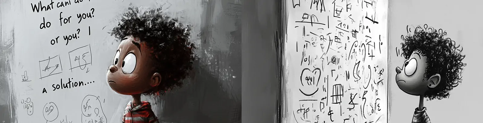 手绘卡通人物儿童数学方程式背景涂鸦插图海报midjourney关键词咒语