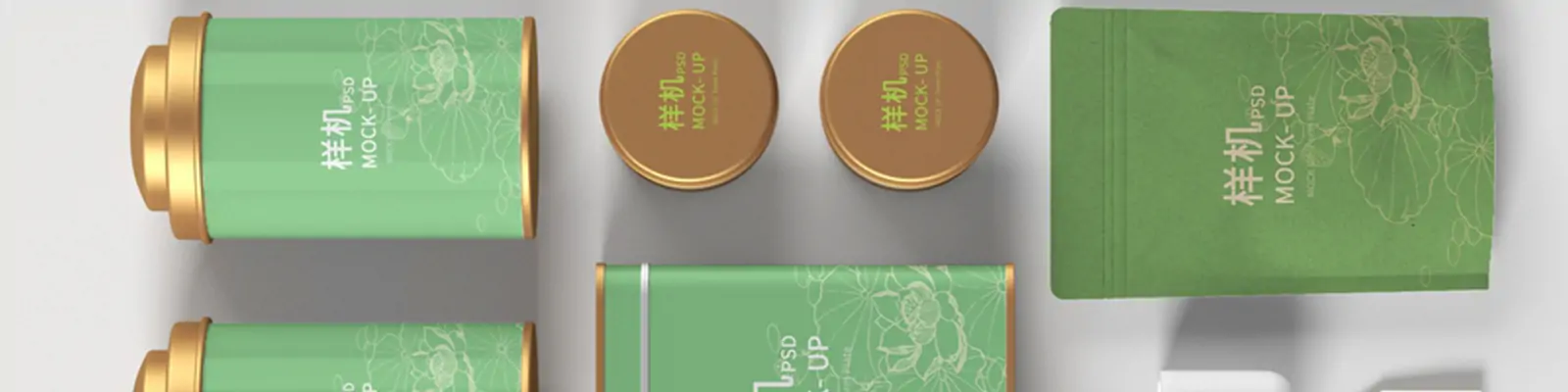 高端茶叶智能贴图样机品牌VI提案展示psd设计素材模版Mockup