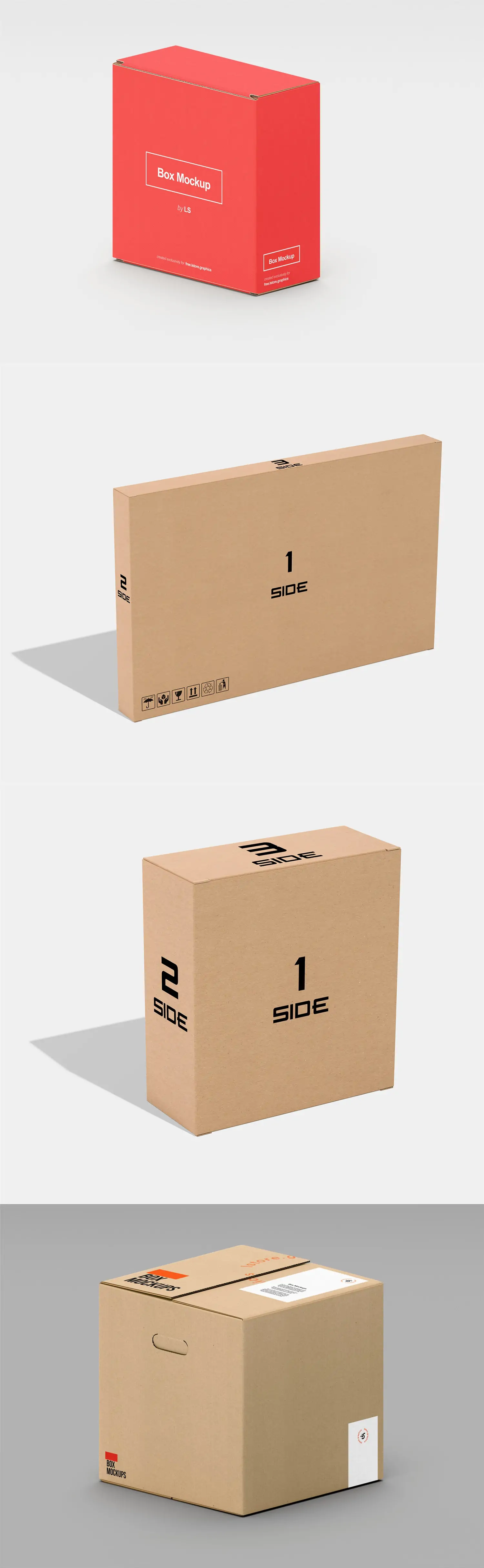 快递物流纸盒纸箱产品包装效果展示样机贴图psd设计素材模版Mockup