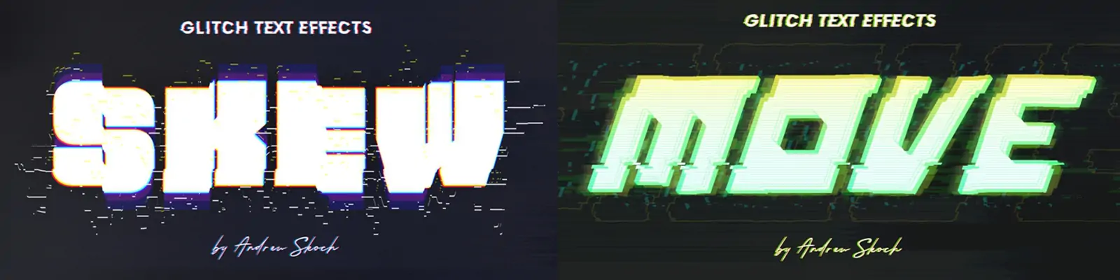 潮流动感故障风扭曲拉伸字体特效样机贴图psd设计素材模版Mockup