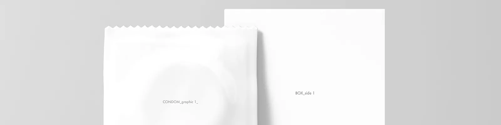 安全套品牌真空塑料袋包装盒效果展示样机贴图PSD设计素材模版Mockup