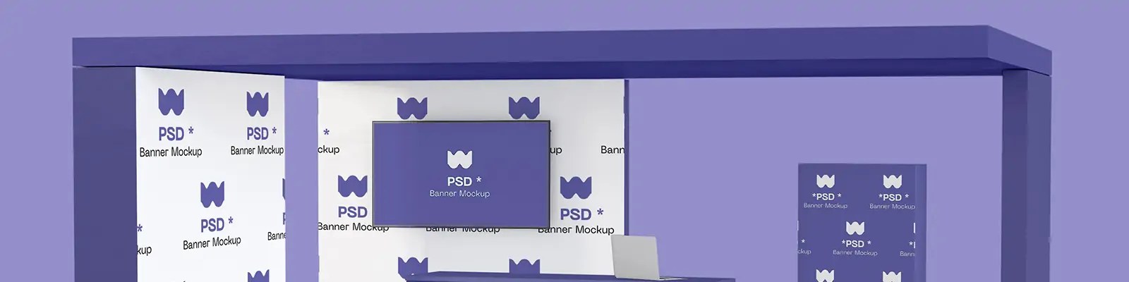 企业宣传招聘产品展示展厅布置展台效果图样机PSD贴图素材模版Mockup