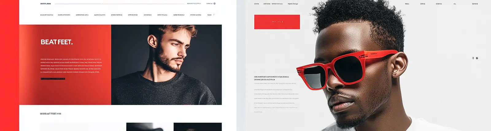 时尚时装体育运动品牌服装电商UI页面设计网页模版midjourney关键词咒语