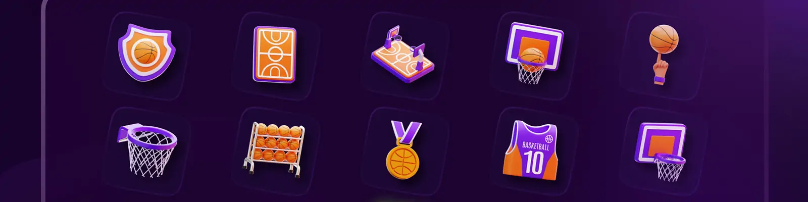 3D立体篮球元素服装工具png图标插图blender设计素材模型