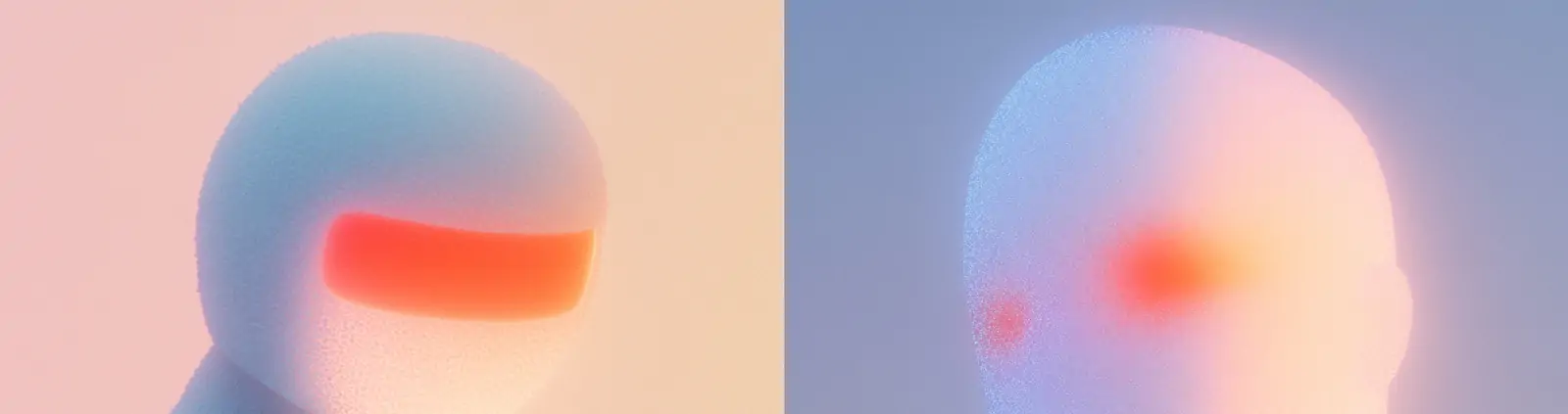 创意彩色渐变赛博朋克机器人冥想剪影发光体摄影海报midjourney关键词咒语