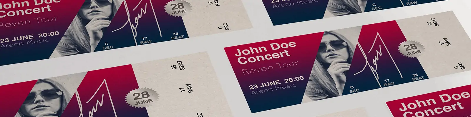 优惠券门票机票代金券场景VI展示贴图样机psd设计素材模版Mockup