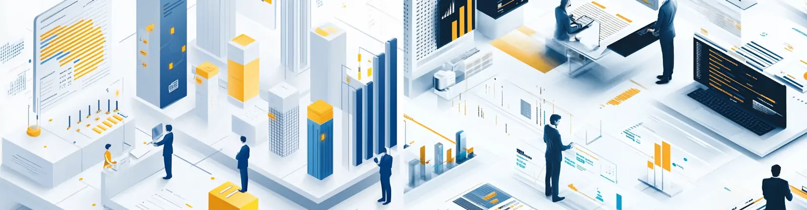 3D立体商务可视化数据财务图表人工智能等距插图海报midjourney关键词咒语