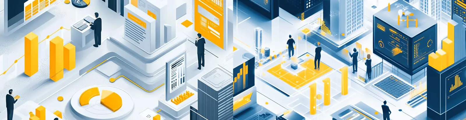 3D立体商务可视化数据财务图表人工智能等距插图海报midjourney关键词咒语