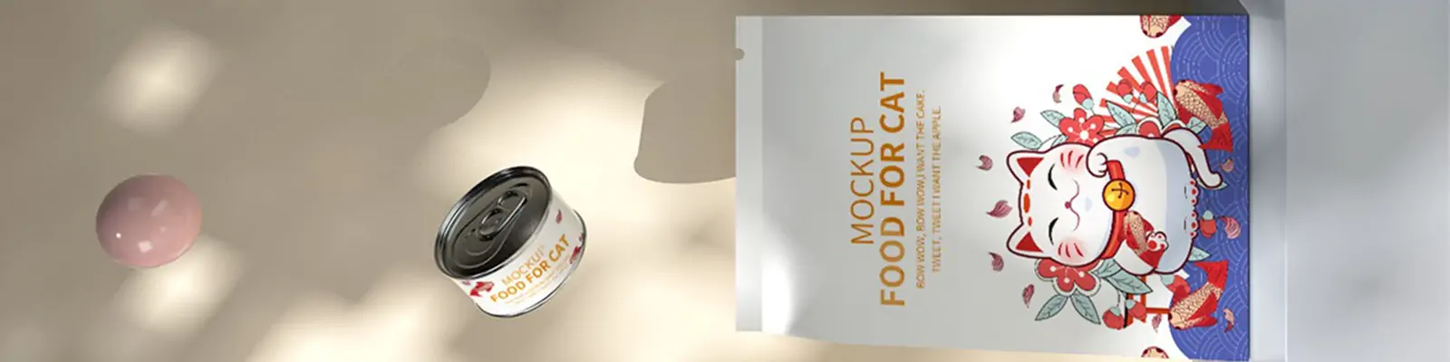宠物猫砂猫粮狗粮罐头产品包装VI提案贴图样机psd设计素材模版Mockup