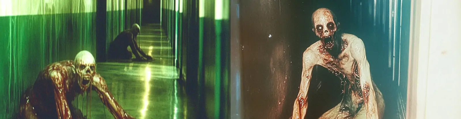 深夜昏暗走廊骷髅人物恐怖氛围摄影海报midjourney关键词咒语