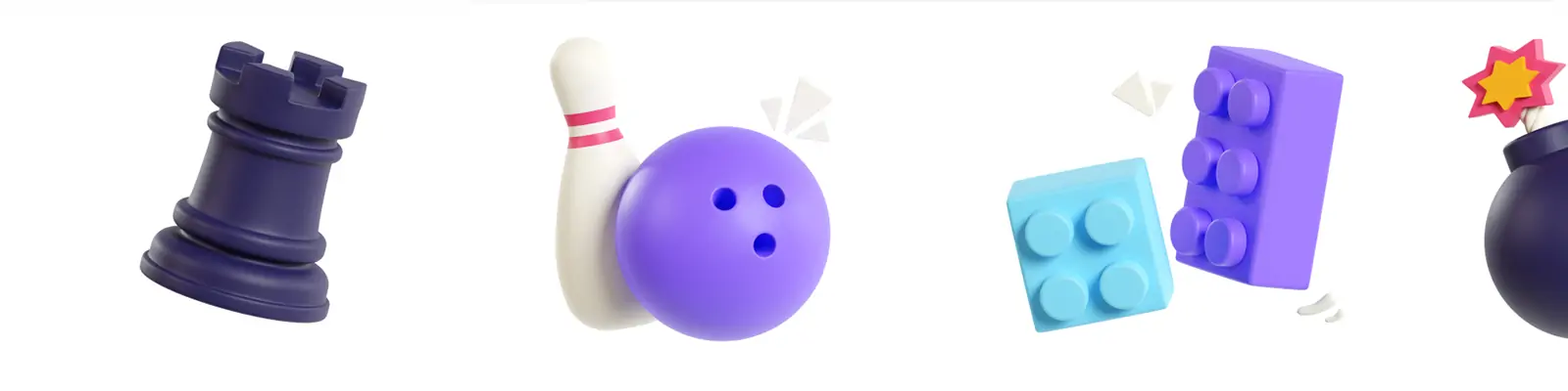 3D立体卡通娱乐游戏元素png图标插图blender设计素材模型