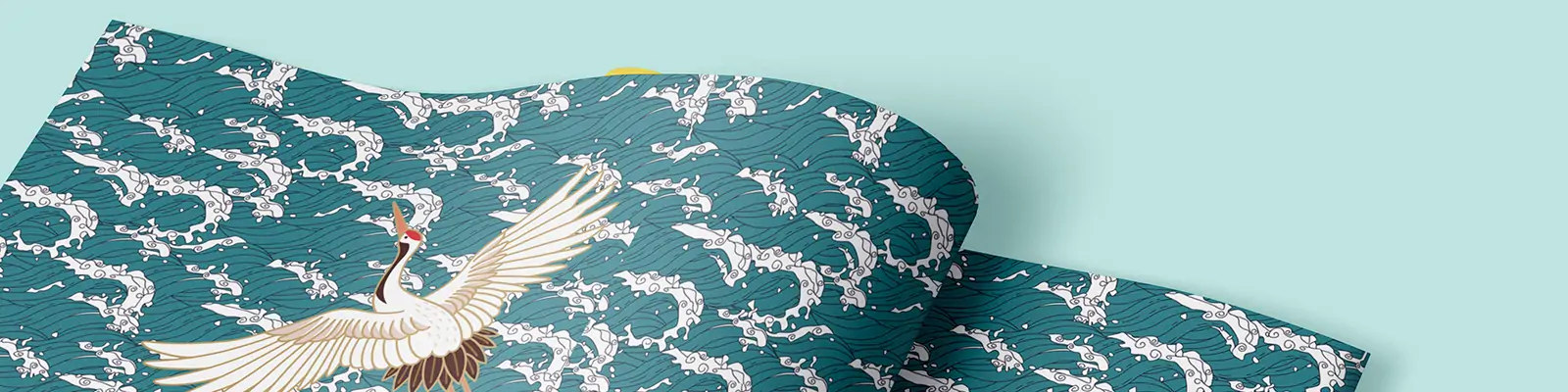 中国风复古墙纸卷纸壁纸贴纸包装花纹印花展示样机贴图psd设计素材模版Mockup