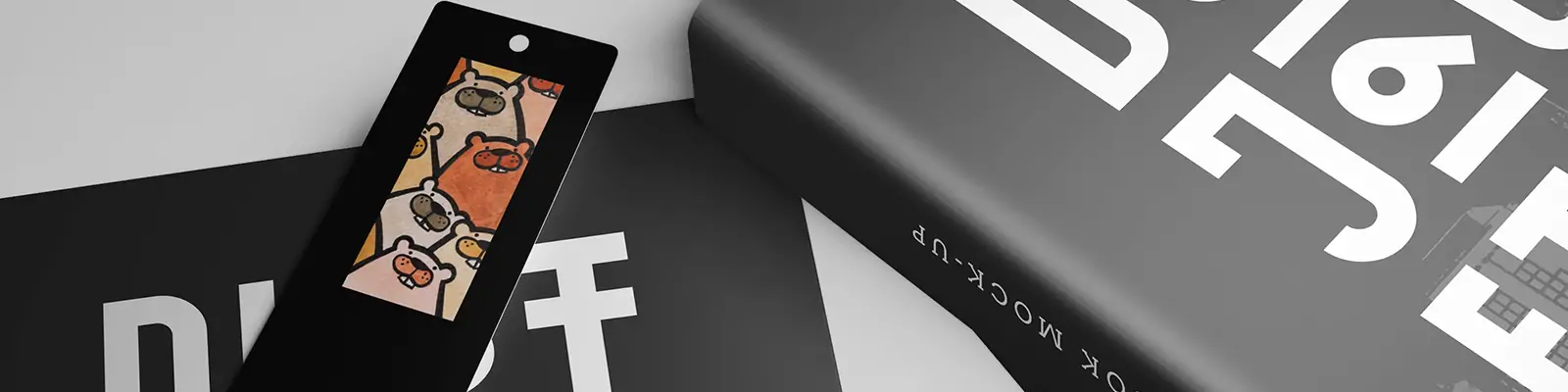 高端书签便签卡片吊牌标签文创品牌贴图样机PSD设计素材模版Mockup