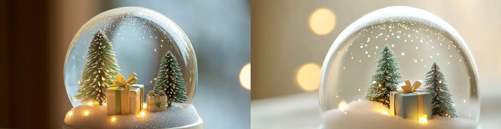 3D立体透明玻璃水晶球冬季圣诞节礼物场景产品摄影海报midjourney关键词咒语