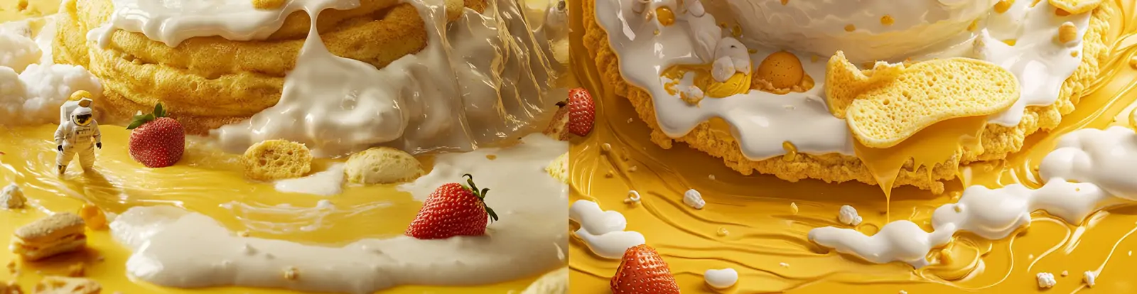 创意营养梦幻早餐煎蛋能量星球面包广告海报midjourney关键词咒语