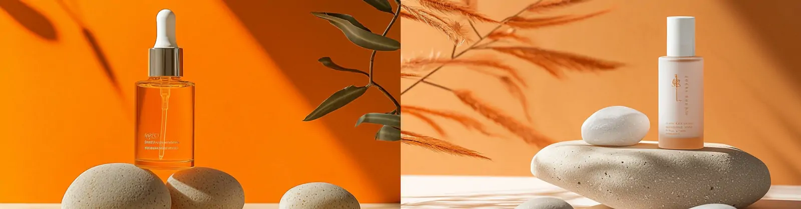 极简主义橙色化妆品护肤品精华产品广告摄影海报midjourney关键词咒语