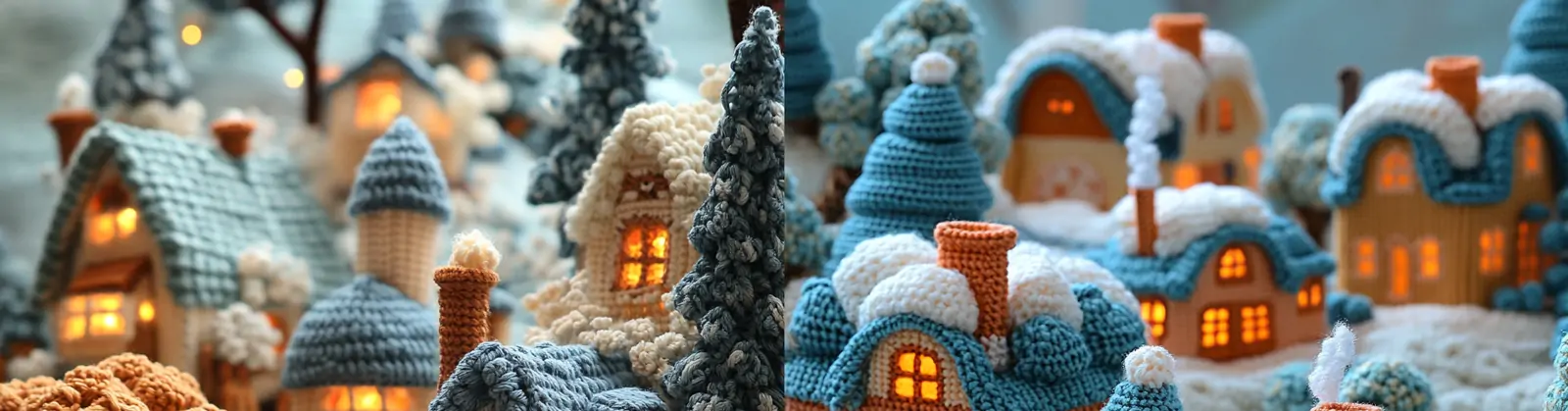 超现实舒适小镇彩色房屋汽车道路毛线针织手工艺品立体模型midjourney关键词咒语