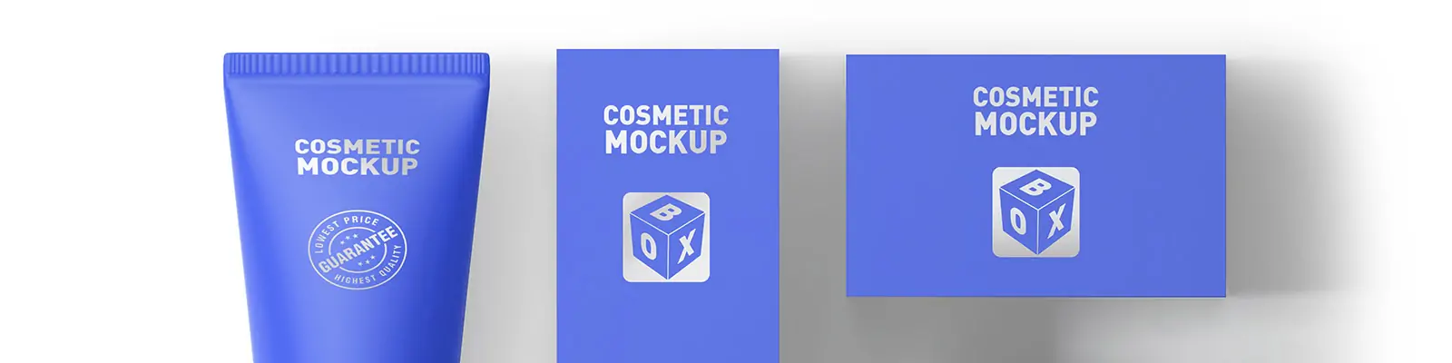 蓝色化妆品护肤品洗面奶包装瓶样机贴图psd分层设计素材模板Mockup