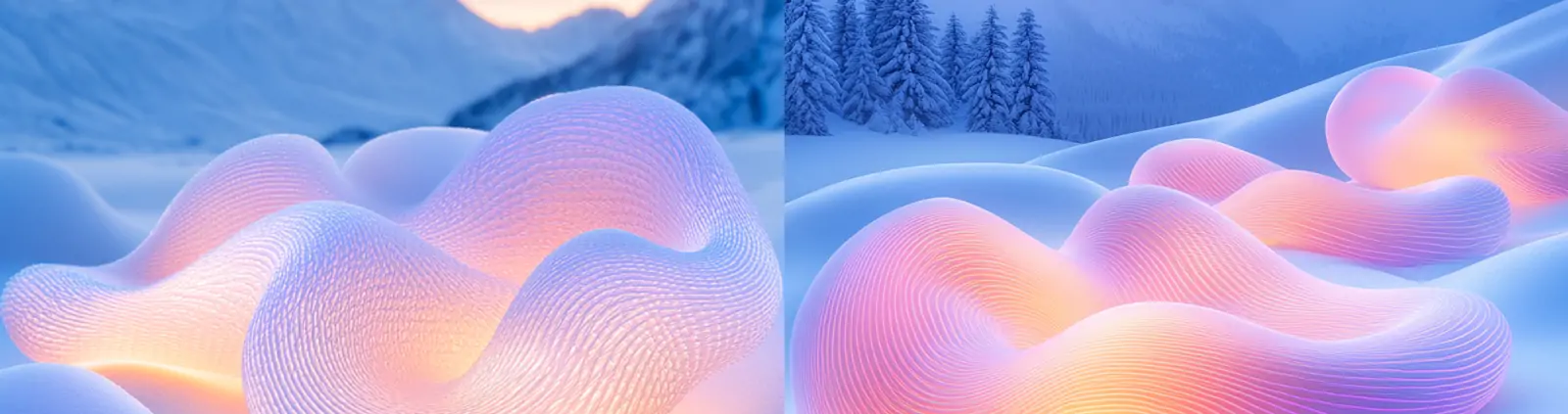 创意彩色渐变抽象艺术立体图形大自然场景海报背景midjourney关键词咒语