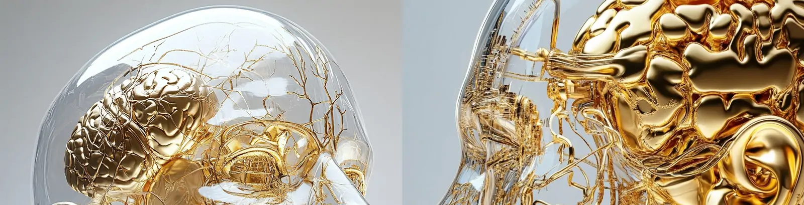 超现实主义金色人类血管系统透明透视图立体模型midjourney关键词咒语