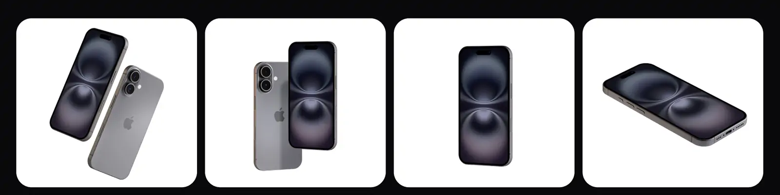 移动手机iPhone 16作品展示样机贴图psd分层设计素材模版Mockup