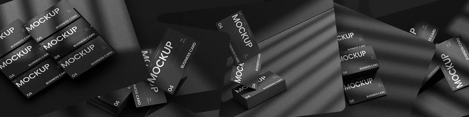 高级黑色名片光影效果展示样机贴图psd分层设计素材模版Mockup