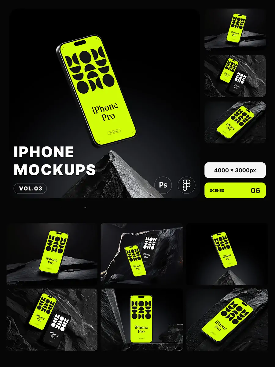 Midjourney - iPhone16 Pro移动手机展示样机贴图psd分层设计素材模版Mockup Mockup样机-Ai宇宙吧-