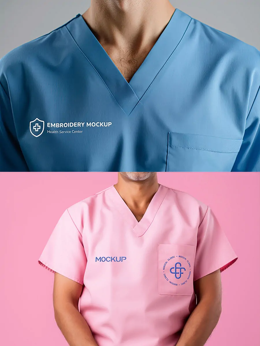 Midjourney - 时尚现代医疗医护制服展示样机贴图psd分层设计素材模型Mockup Mockup样机-Ai宇宙吧-
