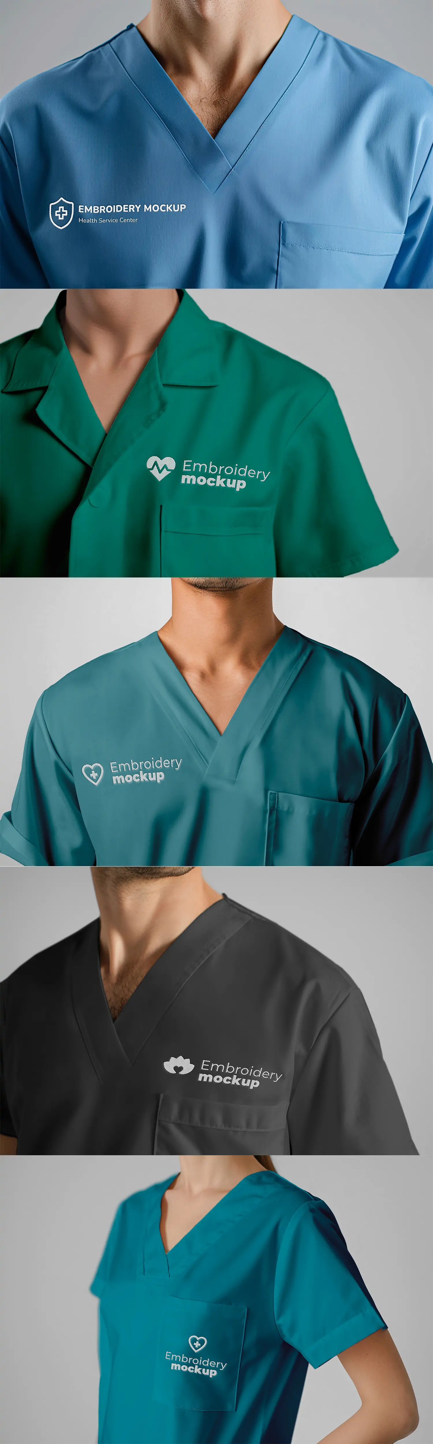 时尚现代医疗医护制服展示样机贴图psd分层设计素材模型Mockup