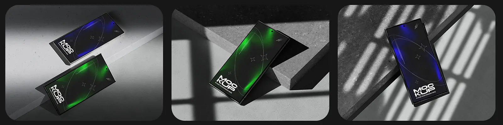 立体移动手机效果展示样机贴图模型psd分层设计素材模版Mockup