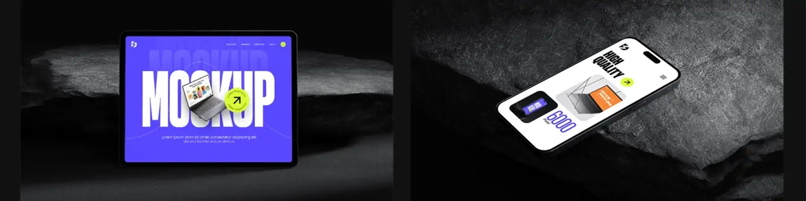 移动手机电脑平板显示设备展示样机贴图psd分层设计素材模版Mockup