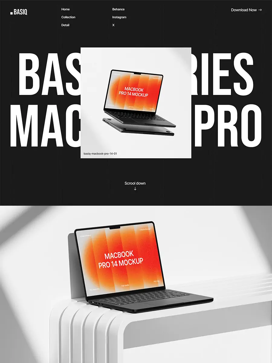 Midjourney - 移动电脑Macbook显示设备AE动画样机贴图模型psd设计素材Mockup Mockup样机-Ai宇宙吧-