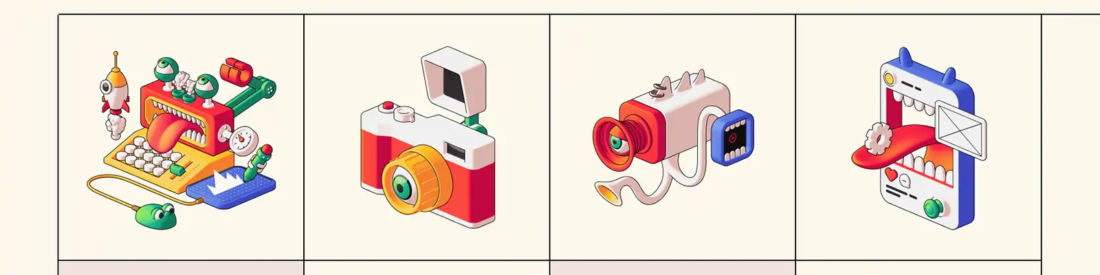 创意3D立体人物工作工具合成元素图标插图blender素材模型