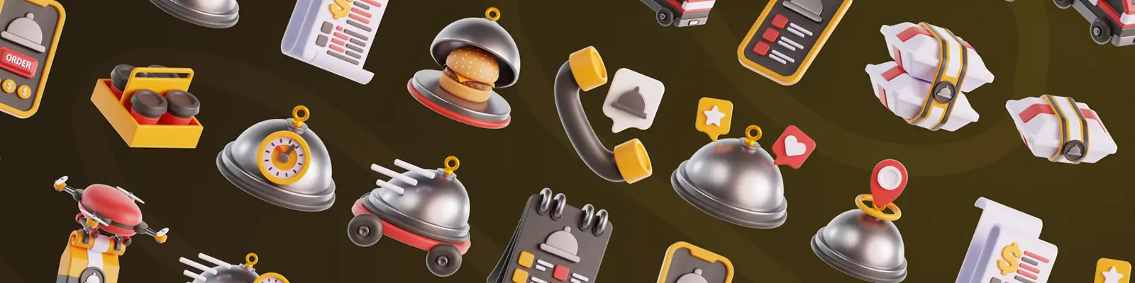 3D立体美食快餐外卖配送元素png图标插图obj设计素材模型