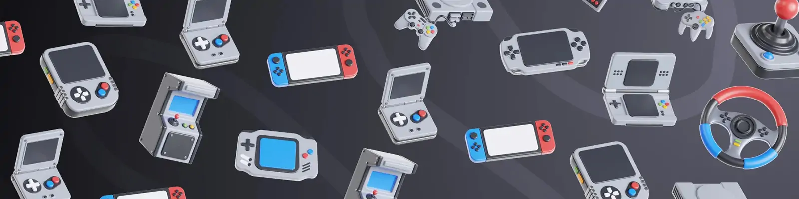 3D立体复古游戏机手柄元素png图标插图obj设计素材模型