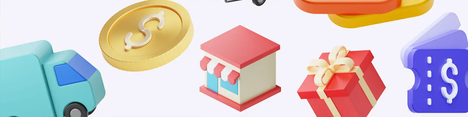 3D立体电商打折促销活动元素图标插图png免扣设计素材模型