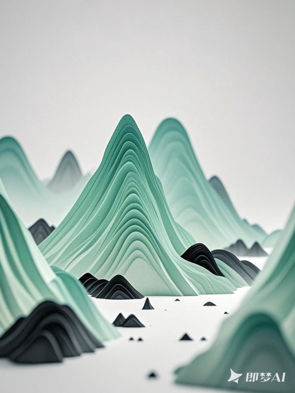极简主义中国风自然山水意境美学海报-即梦ai关键词描述咒语-Ai宇宙吧-
