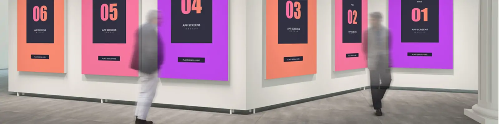 美术馆展览馆画展艺术作品海报展示贴图样机psd素材模板Mockup