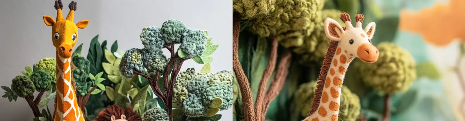 创意3D立体书长颈鹿狮子动物世界丛林场景模型midjourney关键词咒语