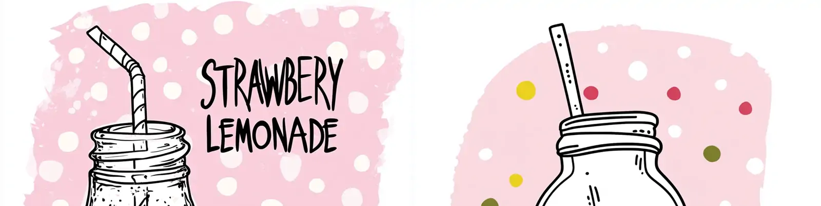 手绘草莓柠檬水果汁饮料玻璃瓶插图海报midjourney关键词咒语