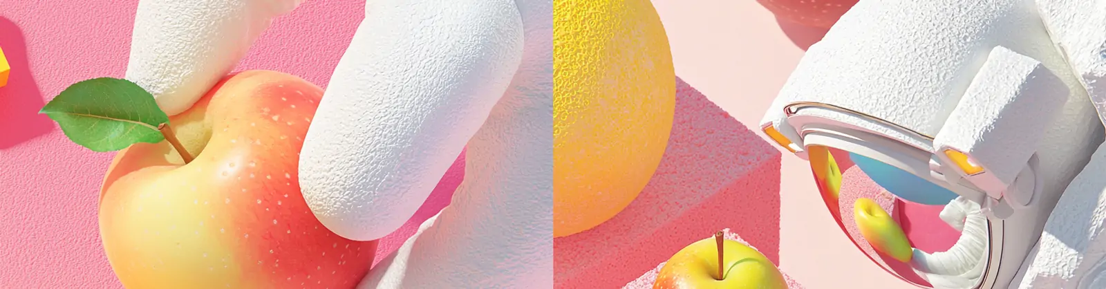 创意彩色宇航员苹果海报midjourney关键词咒语