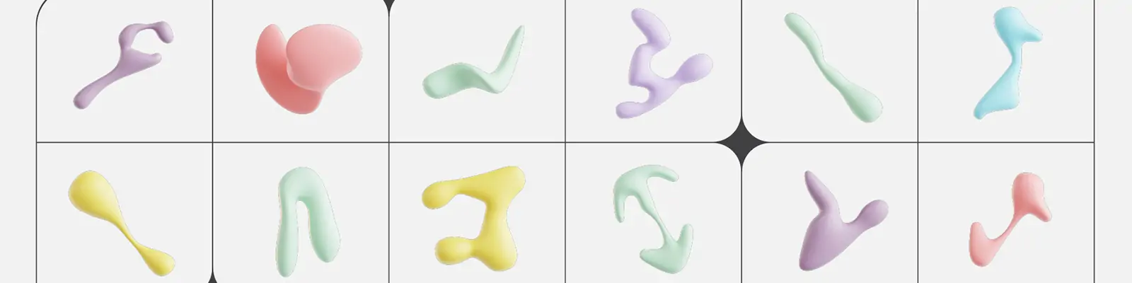 3D立体彩色渐变粉彩流体形状图形背景png免扣设计素材模版