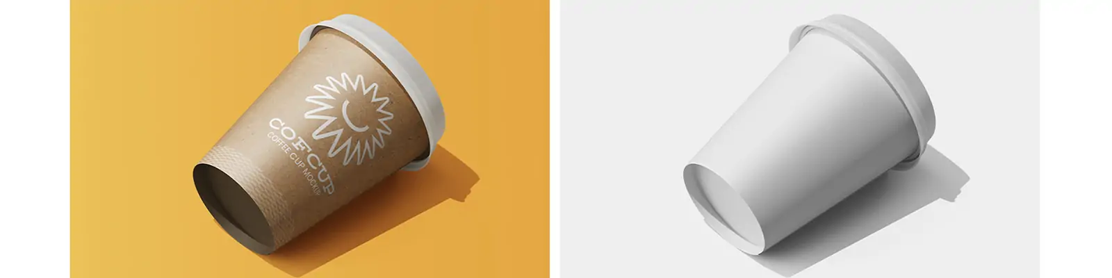 纸质塑料一次性饮料杯咖啡杯包装样机贴图psd设计素材模版