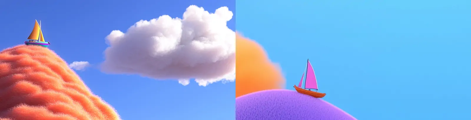 超现实主义海洋帆船逼真立体颗粒感场景海报midjourney关键词咒语