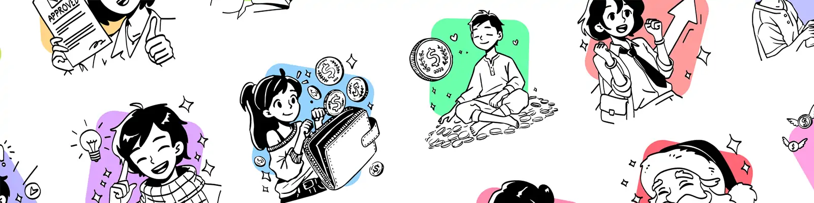 手绘卡通人物日常工作生活营销插图ai矢量设计素材模版lllustration