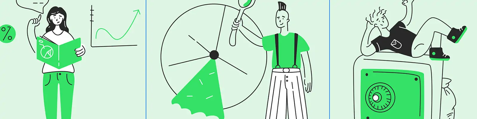 手绘卡通简约线条金融财务人物插图海报ai矢量设计素材模版lllustration