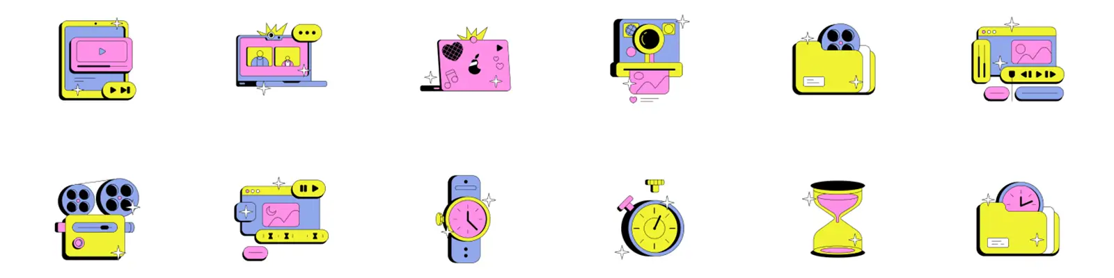 手绘彩色多用途实用日常用品元素图标插图svg矢量设计素材模版lllustration