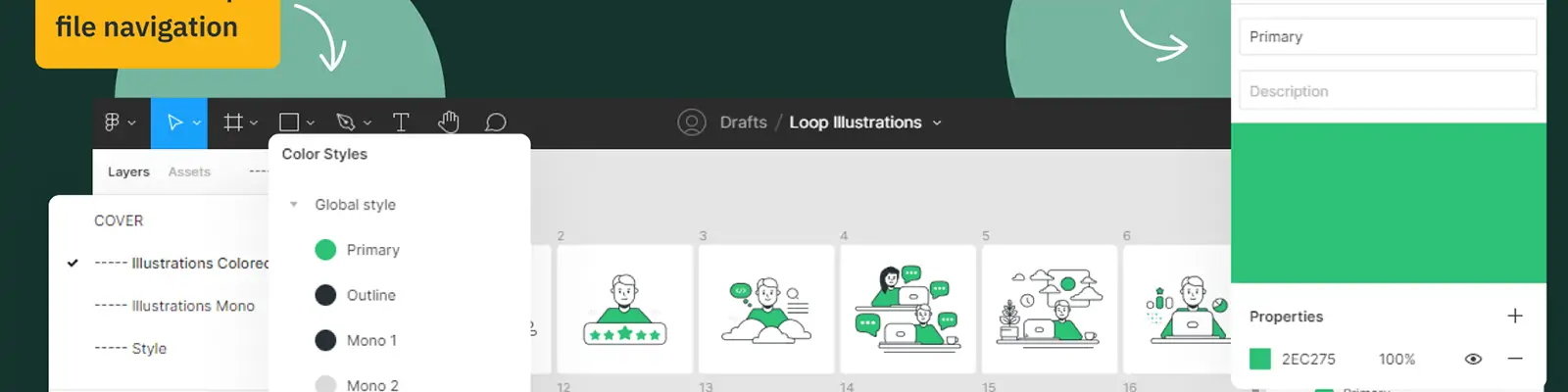 手绘极简主义线条商务工作图标插图ai矢量设计素材模版lllustration