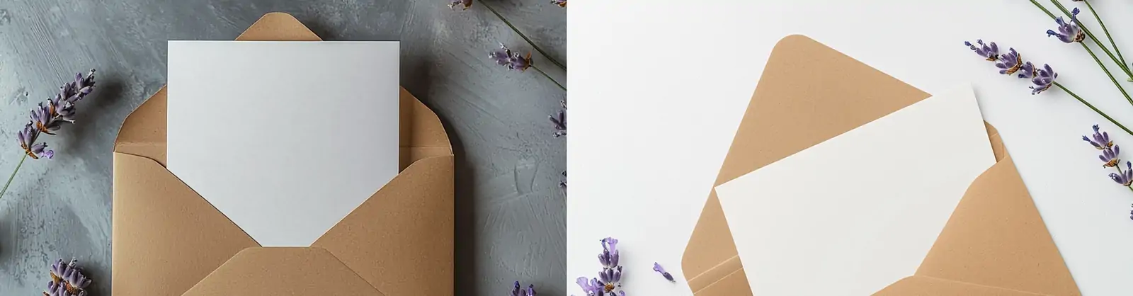 棕色信封白色邀请函贺卡薰衣草海报背景midjourney关键词咒语